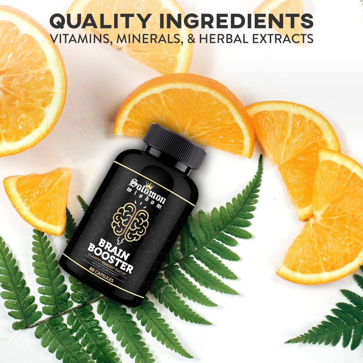 Enhance Memory & Focus with Solomon Wisdom Nootropic Supplement - 60 Capsules for Improved Concentration & Clarity