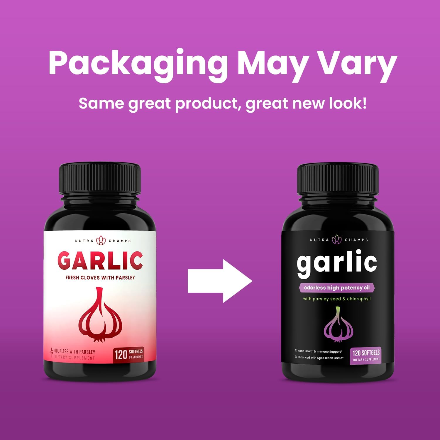 Enhanced Immune Support Garlic Oil Softgels with Parsley, Chlorophyll & Aged Garlic Extract - 1000mg