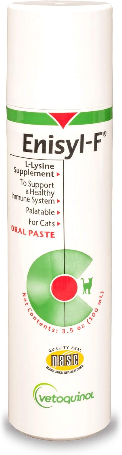 Enisyl-F L-Lysine Oral Paste for Cats - Tuna Flavor, 3.5oz Pump - Vetoquinol Supplement