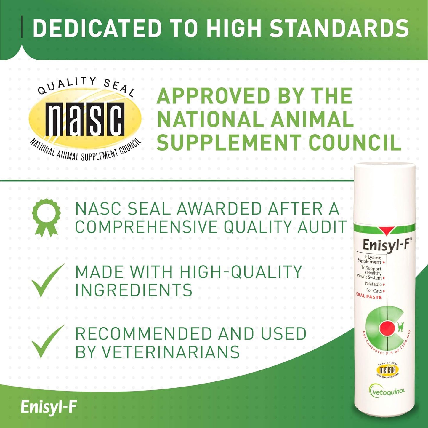 Enisyl-F L-Lysine Oral Paste for Cats - Tuna Flavor, 3.5oz Pump - Vetoquinol Supplement