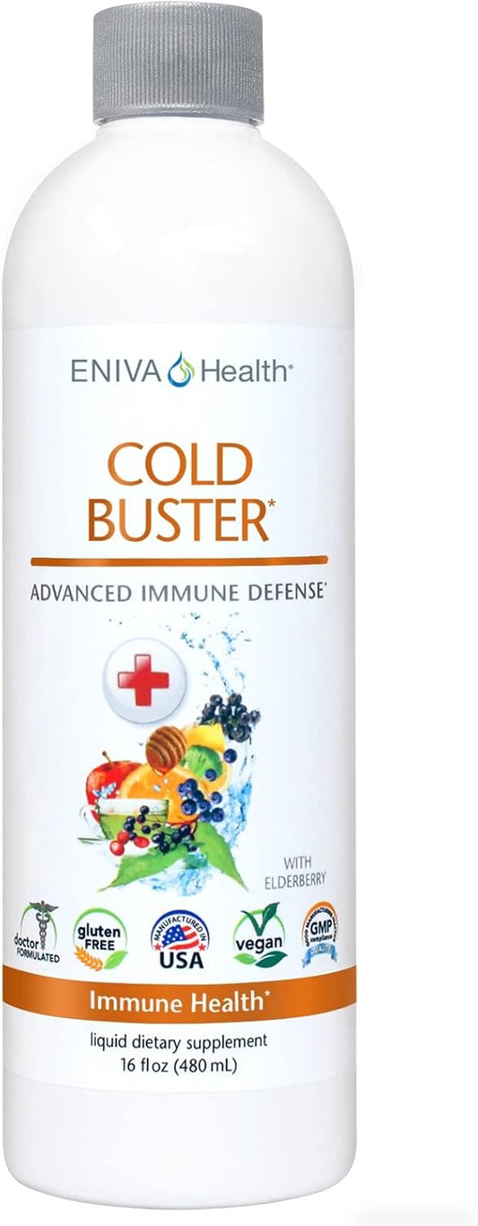 Eniva Health Elderberry Sambucus Immune Support Syrup with Vitamin C, Zinc, Vitamin D, Echinacea, Antioxidants - 16 oz, Keto-Friendly