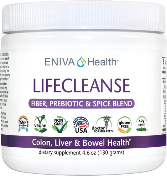 Eniva Health LifeCleanse Natural Fiber Complex Powder - 4.23 oz - Organic Detox Supplement