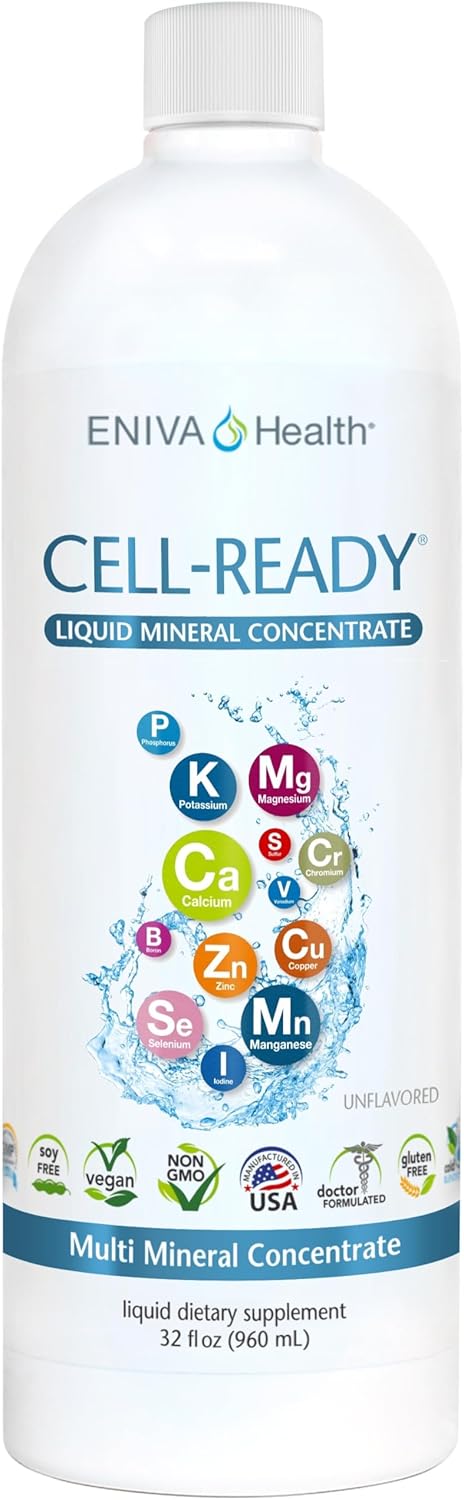 Eniva Health Liquid Ionic Multi Mineral Supplement (32oz) - Doctor Formulated, Unflavored, Zero Calories, Sugar-Free - Keto Friendly Formula