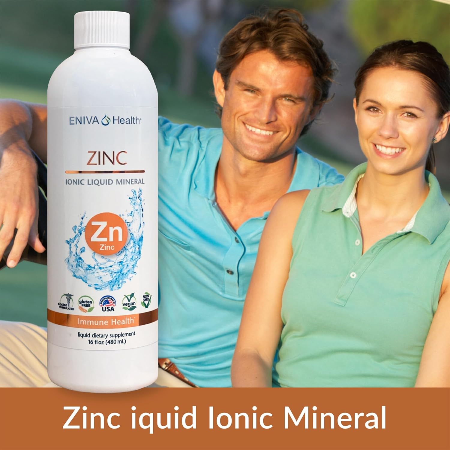 Eniva Health Liquid Ionic Zinc Supplement 16oz - Boost Immune System, Support Vision & Skin - Doctor Formulated, Zero Calories & Sugar - Ideal for Low-Carb, Keto & Fighting Flu