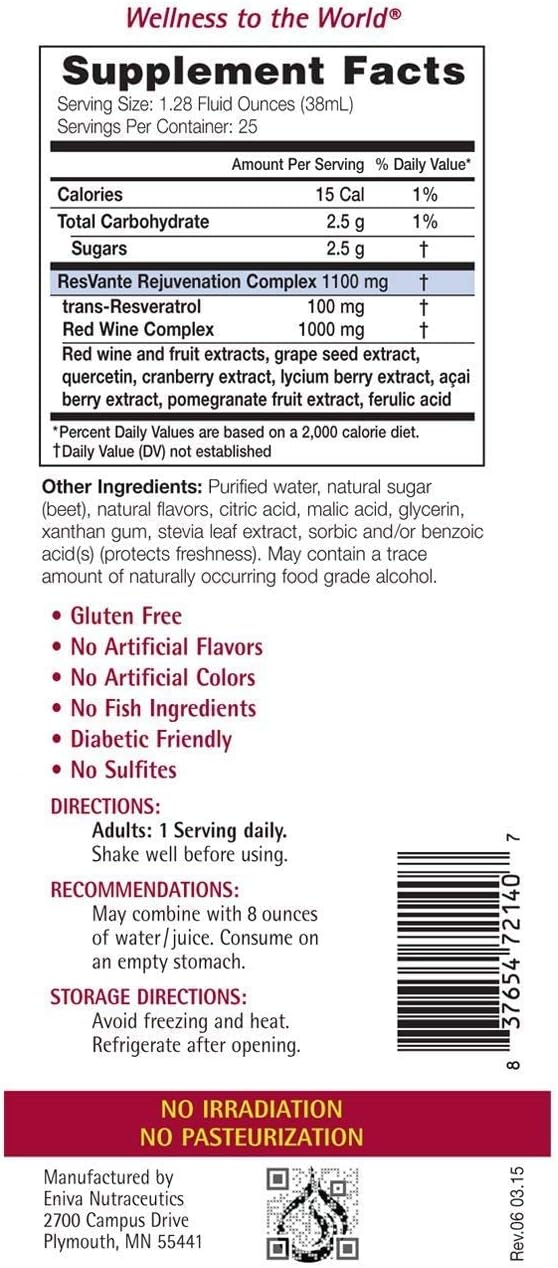 Eniva Health Resveratrol Liquid Supplement (32 oz) and Omega-3 Fish Oil (60 caps) Combo Pack