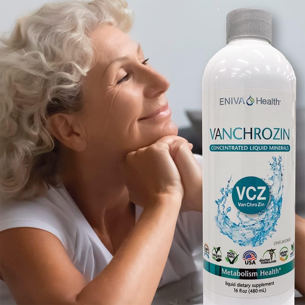 Eniva Health VANCHROZIN Liquid Ionic Minerals Supplement - Vanadium, Chromium, Zinc - Diabetic Friendly - 16 Fl Oz, 96 Servings