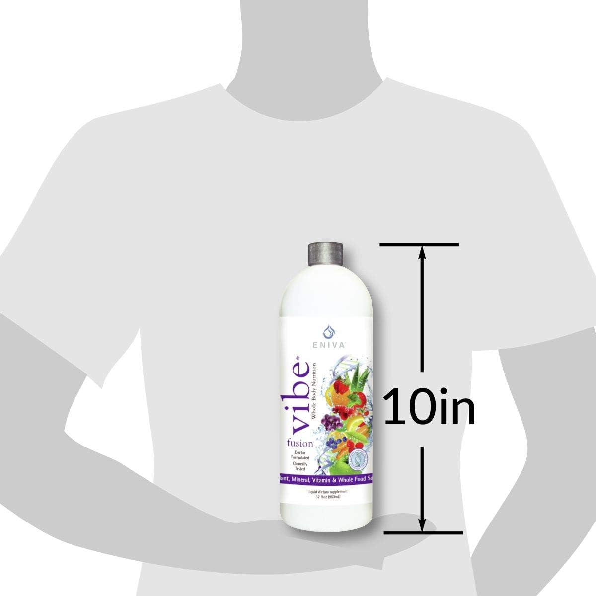 Eniva Health Vibe Fusion Liquid Multivitamin Elderberry Zinc VIT C VIT D Chocolate Cherry - 2 Bottle Pack 64 oz