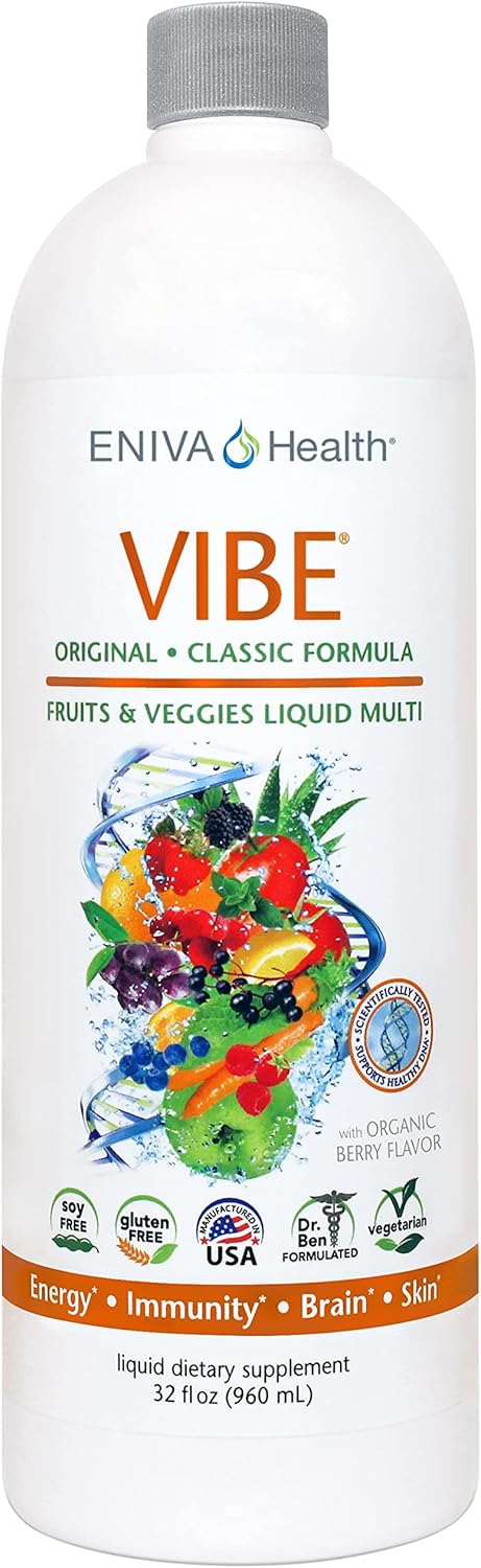 Eniva Vibe Original Liquid Mineral Supplement - Full Spectrum Multivitamin - Whole Body Nutrition - Doctor Formulated - 32 oz
