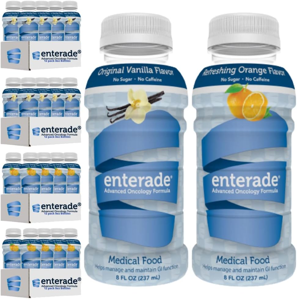 enterade AO 48 Bottles Orange and Vanilla Bundle for Reducing Treatment GI Side Effects