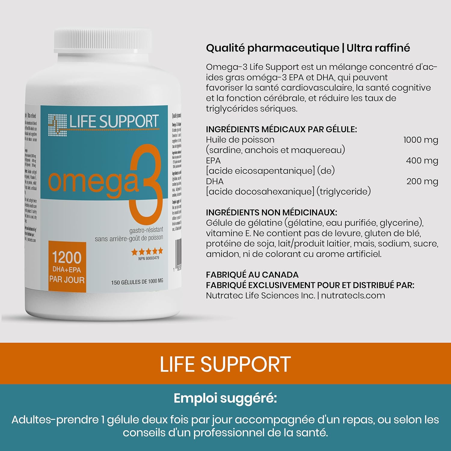 Enteric Coated Omega 3 Supplement with High Absorption - No Fishy Aftertaste - Supports Heart, Brain, Joints, and Immune System - Easy to Swallow - 150 Count