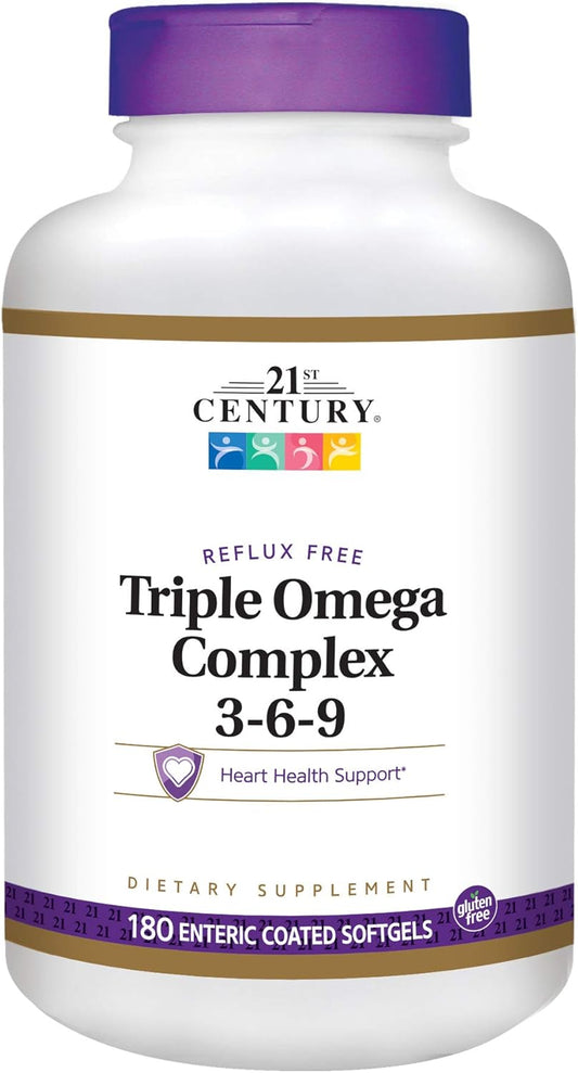Enteric Coated Triple Omega Complex 3-6-9 Softgels, 360 Count - Pack of 2