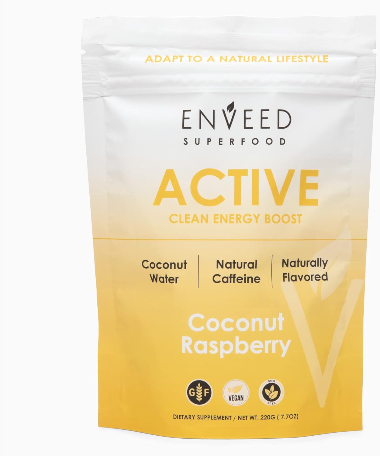 Enveed Superfood Active: Natural Pre Workout Powder with Yerba Mate, Green Coffee, and Himalayan Pink Salt - Sustained Energy, No Jitters - 20 Servings