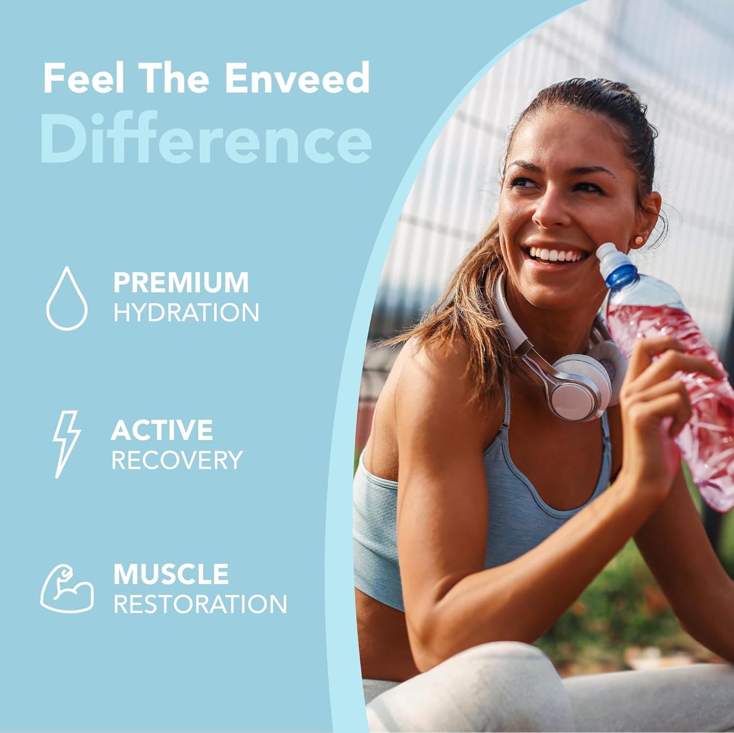 Enveed Superfood Hydration Mix with Vitamin C, Zinc, Magnesium & BCAA Amino Acids - Sugar Free Active Muscle Recovery for Men & Women - 20 Servings
