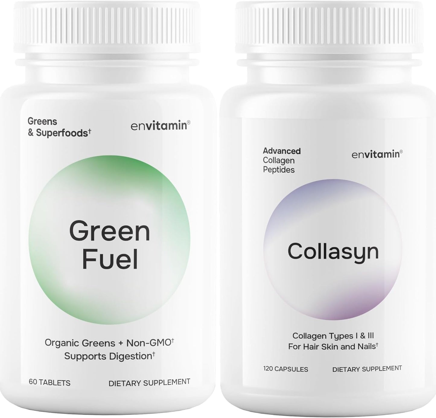 envitamin Collasyn & Green Fuel - Natural Energy and Collagen Boost Supplement