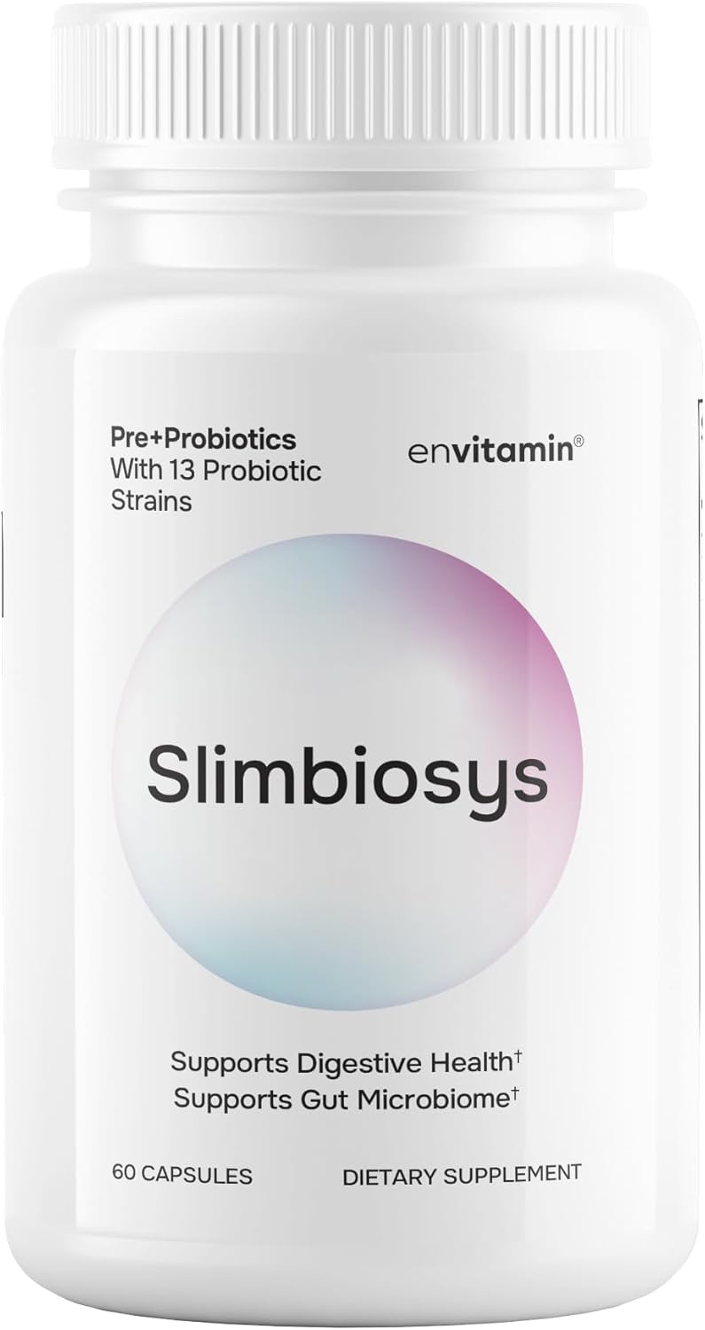 envitamin Slimbiosys Ultra Probiotic Capsule - Advanced Pre & Probiotics for Men and Women - Promote Healthy Gut Flora and Microbiome Balance