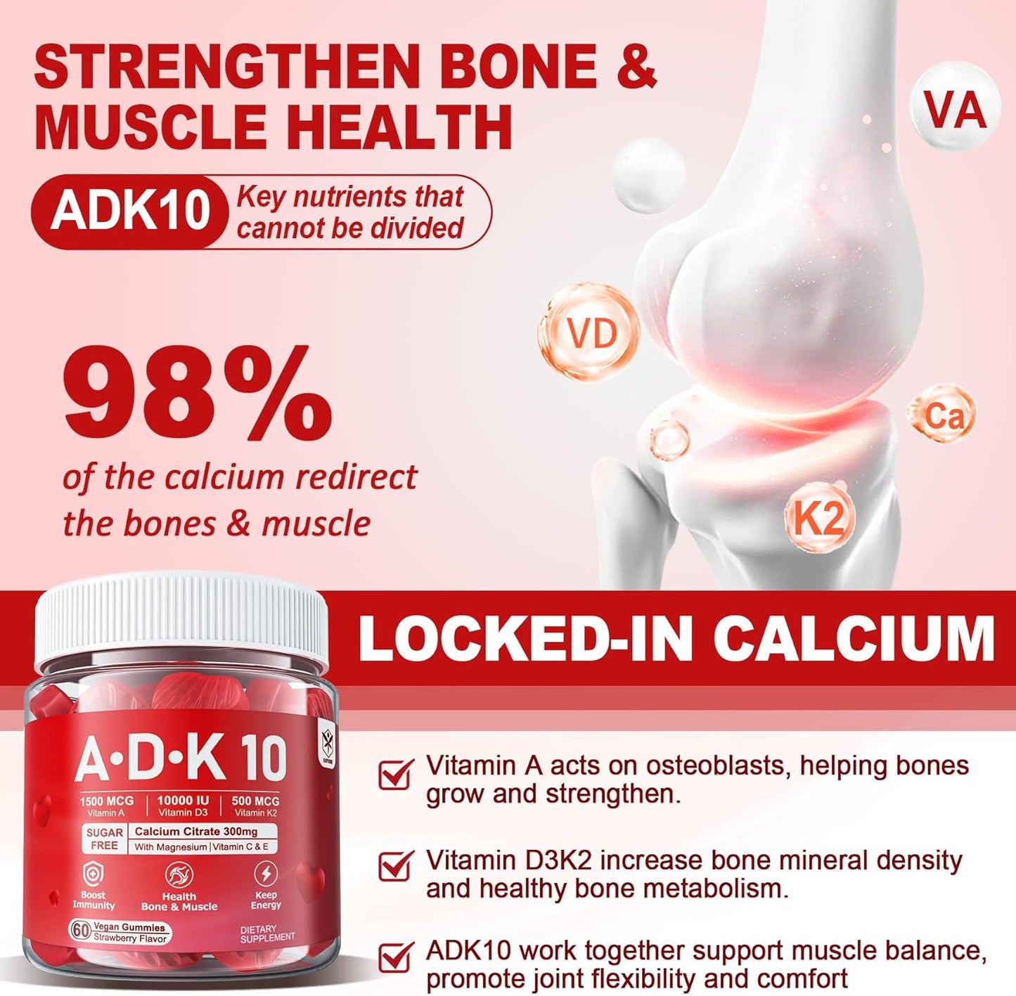 EnvyCure Digestive Enzymes Gummies - 1000mg Chewables with Probiotics, Prebiotics, Fiber, and Vitamins ADK. Calcium, Magnesium, and Zinc Supplement Included.