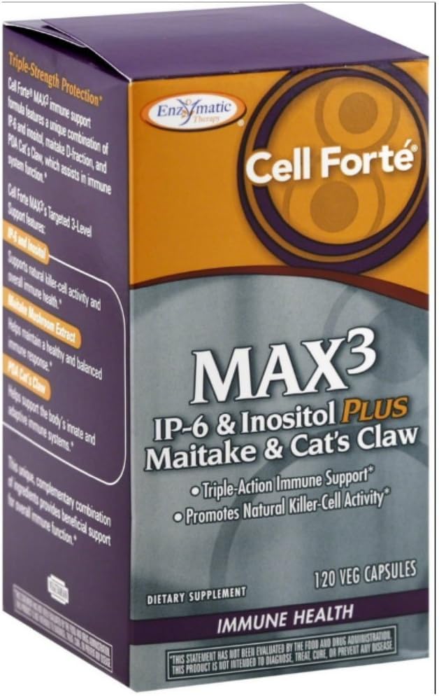 Enzymatic Therapy Cell Forte MAX3 120 Vegetarian Capsules - Immune System Support Supplement