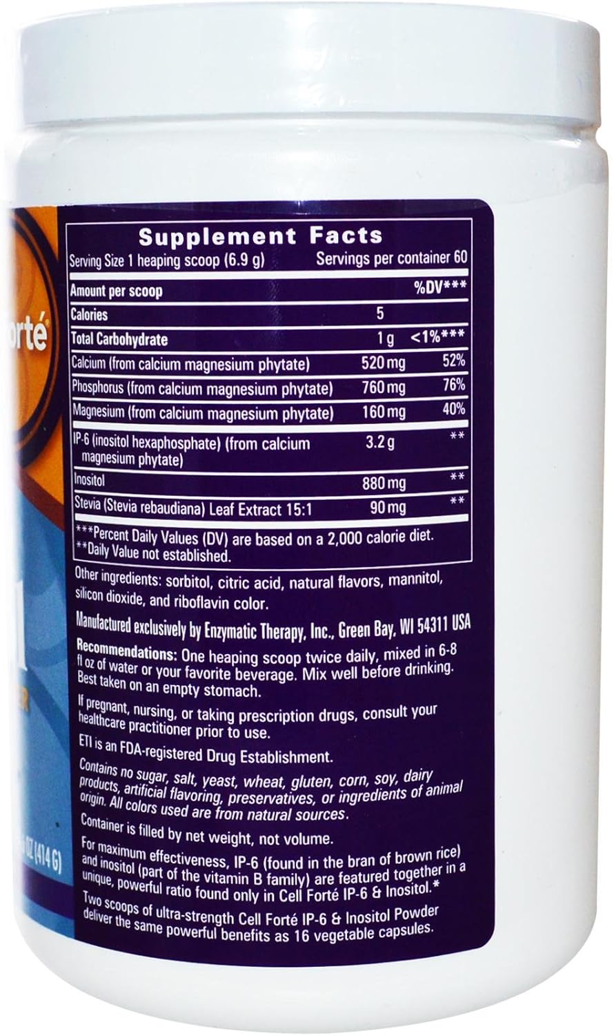 Enzymatic Therapy Cell Forte Powder with IP-6 & Inositol - 14.6 oz Bottle