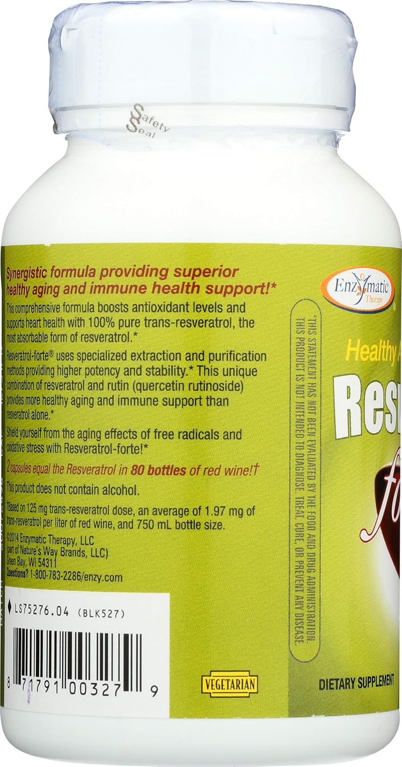 Enzymatic Therapy Resveratrol Forte 60 Tablets - Antioxidant Support Supplement