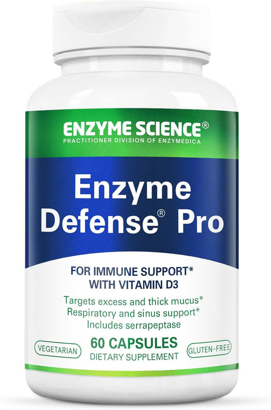 Enzyme Defense Pro Immunity Support Supplement with Vitamin D3, L-Lysine, Calcium, and Protease - 60 Capsules for Immune System Boost and Digestion Support