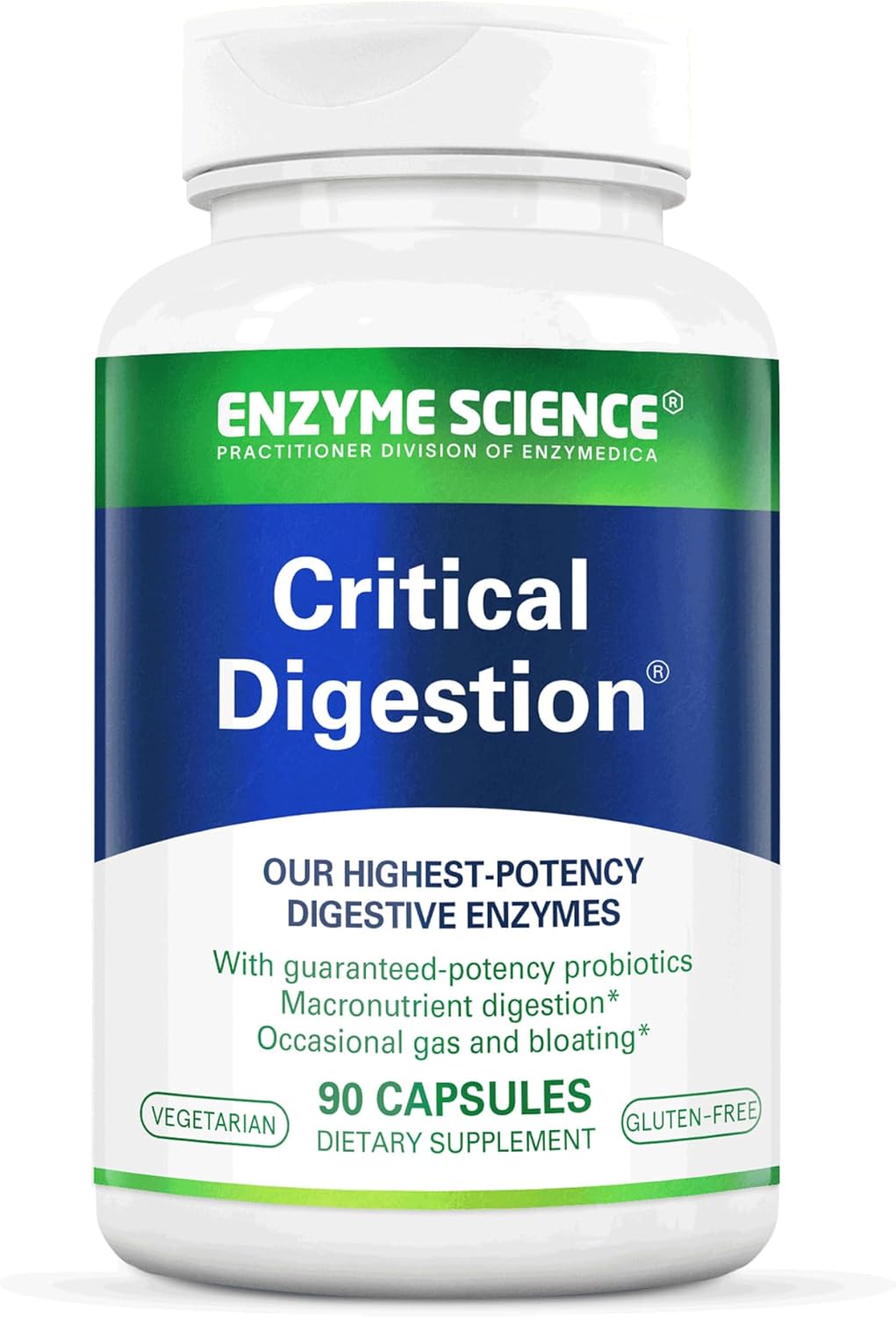 Enzyme Science Critical Digestion Capsules - High Potency Support for Digestive Health - Probiotic Gut Formula - 90 Count - Vegetarian Formula