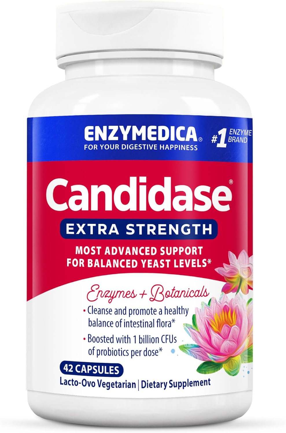 Enzymedica Candidase Extra Strength Capsules - Advanced Cleansing Support with Enzymes, Probiotics, & Botanicals