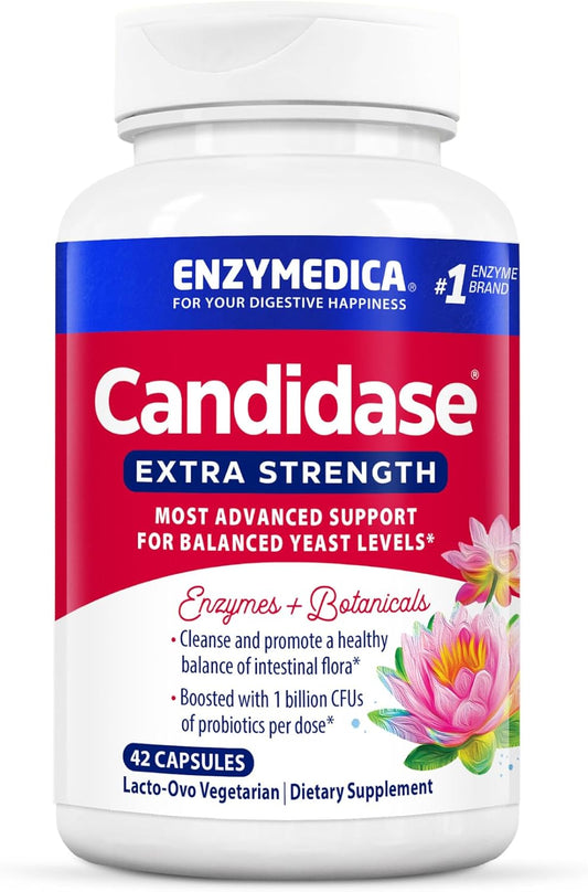 Enzymedica Candidase Extra Strength Capsules - Advanced Cleansing Support with Enzymes, Probiotics, & Botanicals