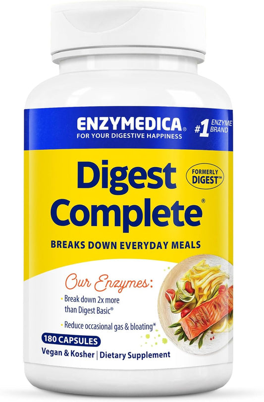 Enzymedica Digest - Comprehensive Digestive Enzymes for Fast Gas & Bloating Relief, 180 Count
