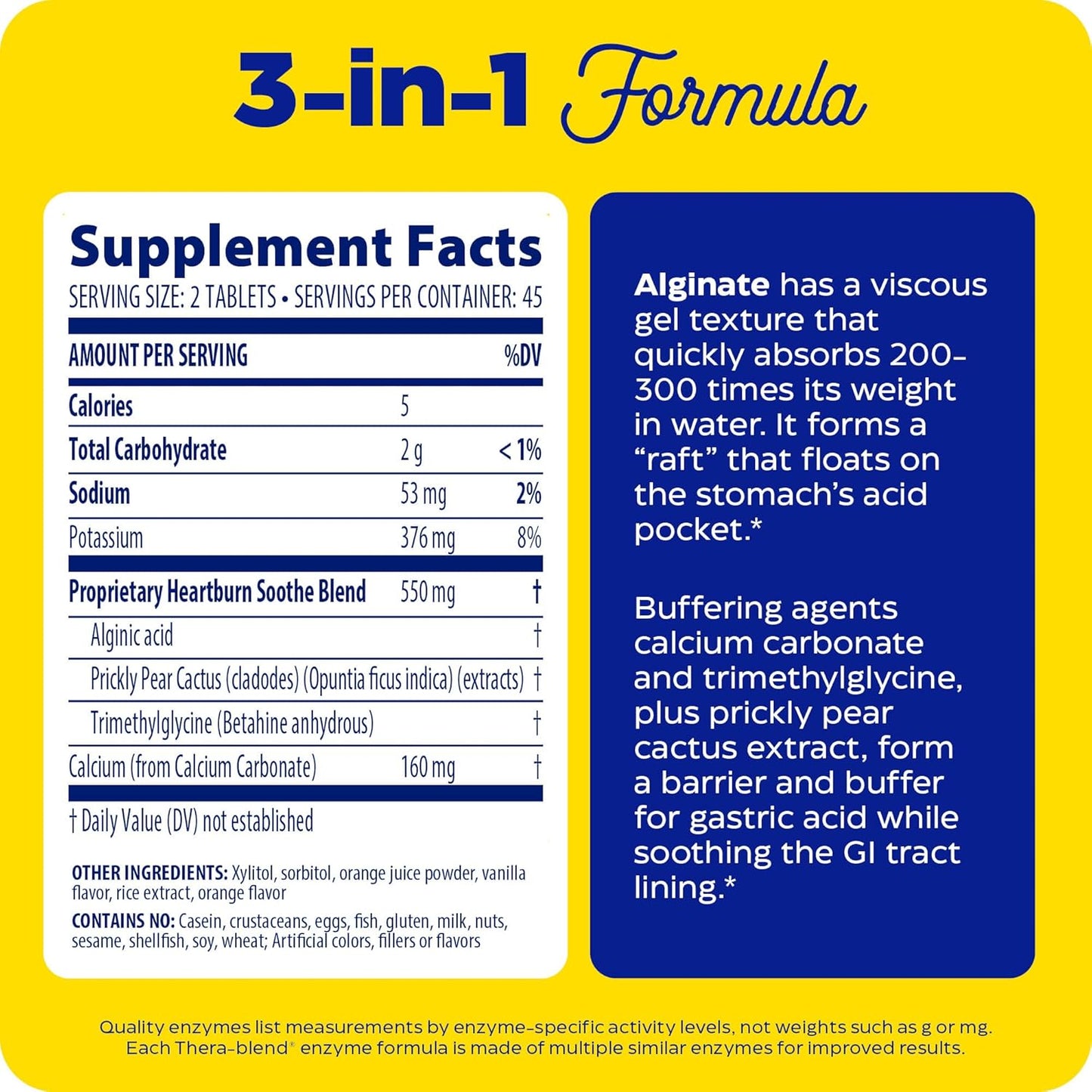 Enzymedica Heartburn Soothe Chews - Digestive Aid, Fast-Acting, Vanilla Orange Flavor - 90 Chews (45 Servings)