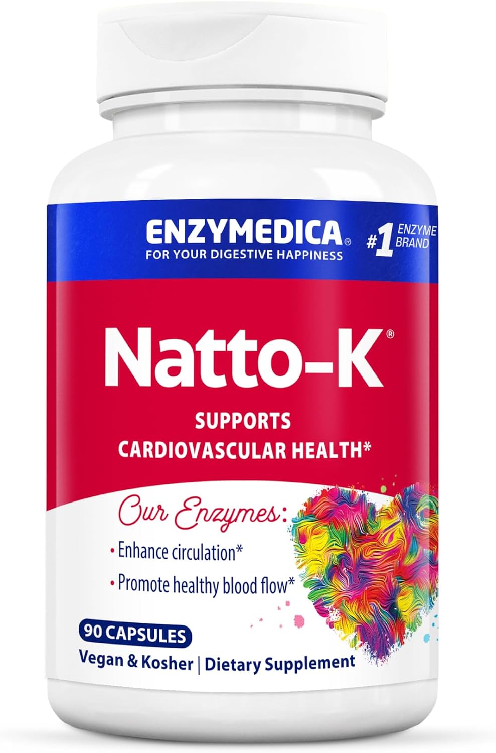 Enzymedica Natto-K Enzyme Support Capsules - 90 Count (FFP)