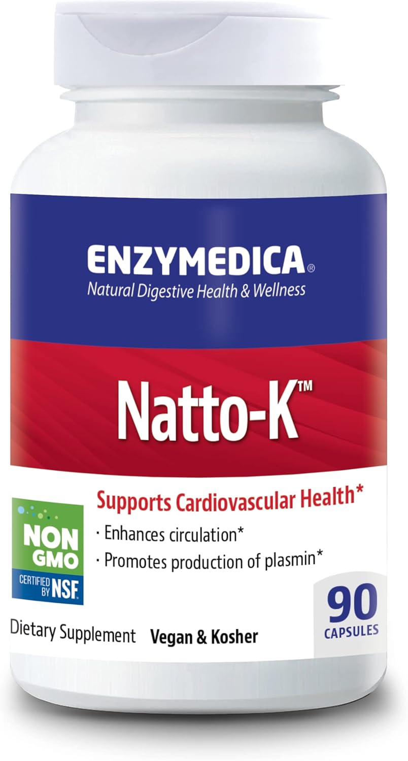 Enzymedica Natto-K Nattokinase Supplement 90 Count for Heart Health & Circulation