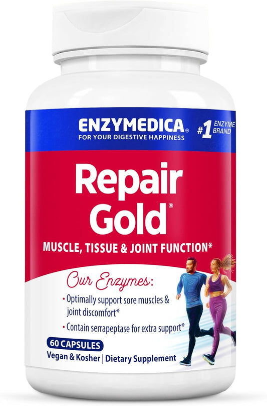 Enzymedica Repair Gold: Joint Support Supplement with Proteolytic Enzymes for Muscle Recovery, 60 Count