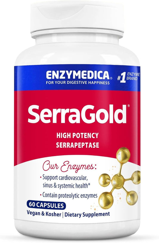 Enzymedica SerraGold Supplement for Recovery, Immune & Cardiovascular Health - 60 Count