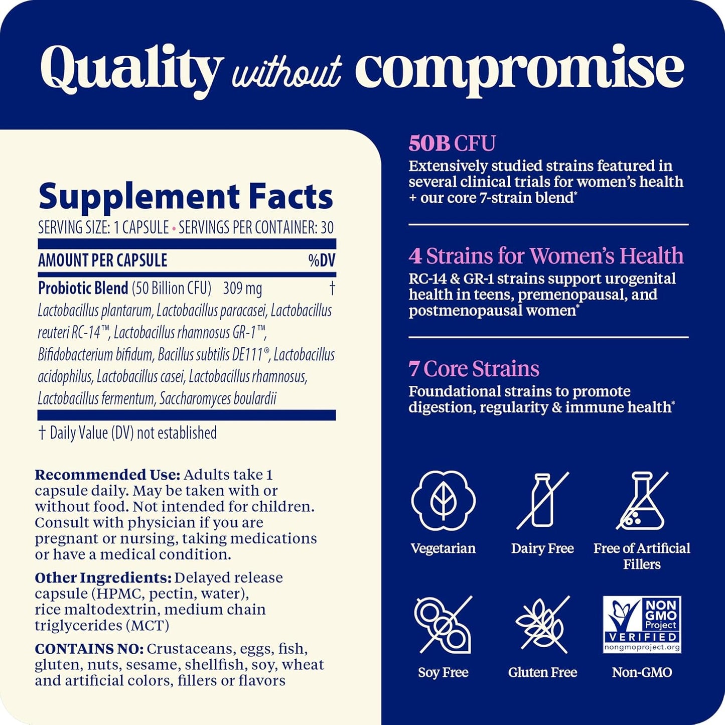 Enzymedica SubCulture Probiotics - Women's Vaginal & Urinary Health - 50 Billion CFU - Immune & Digestive Support - 30 Count