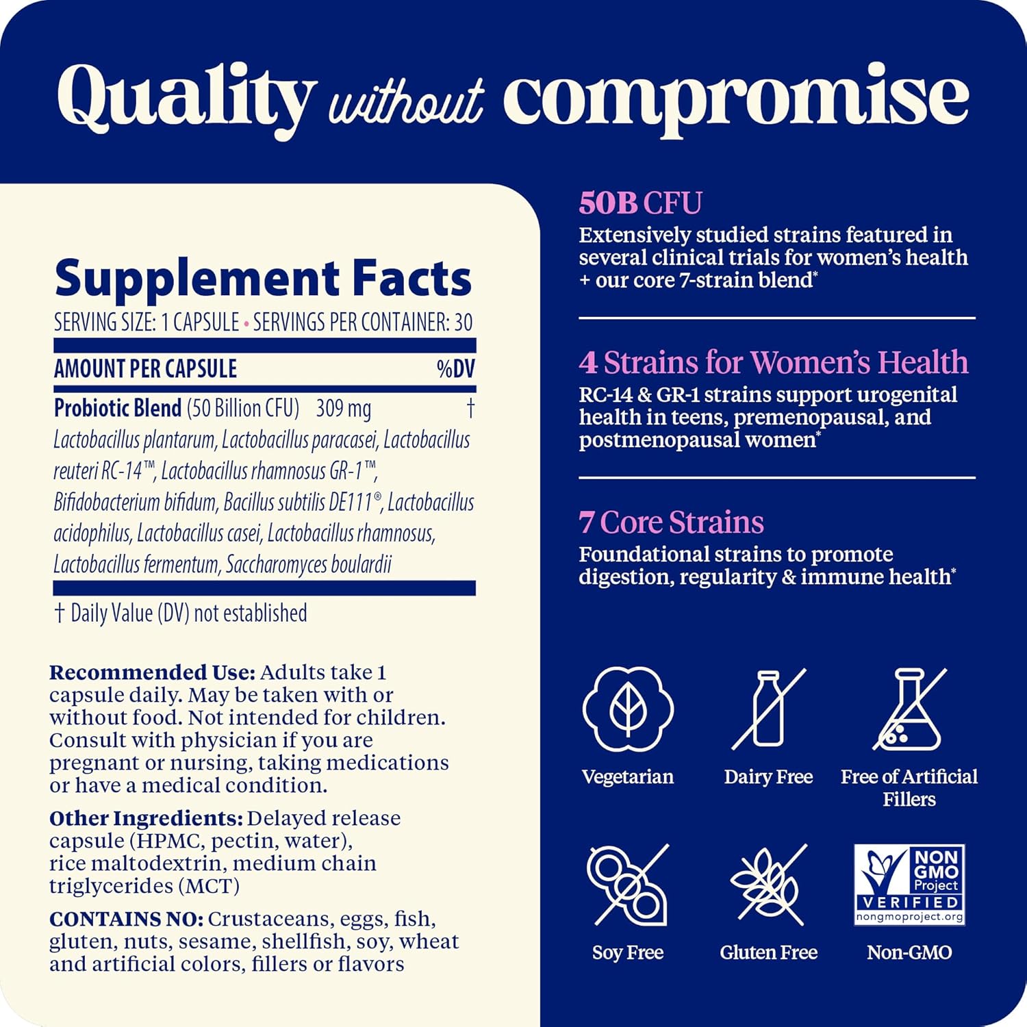 Enzymedica SubCulture Probiotics - Women's Vaginal & Urinary Health - 50 Billion CFU - Immune & Digestive Support - 30 Count