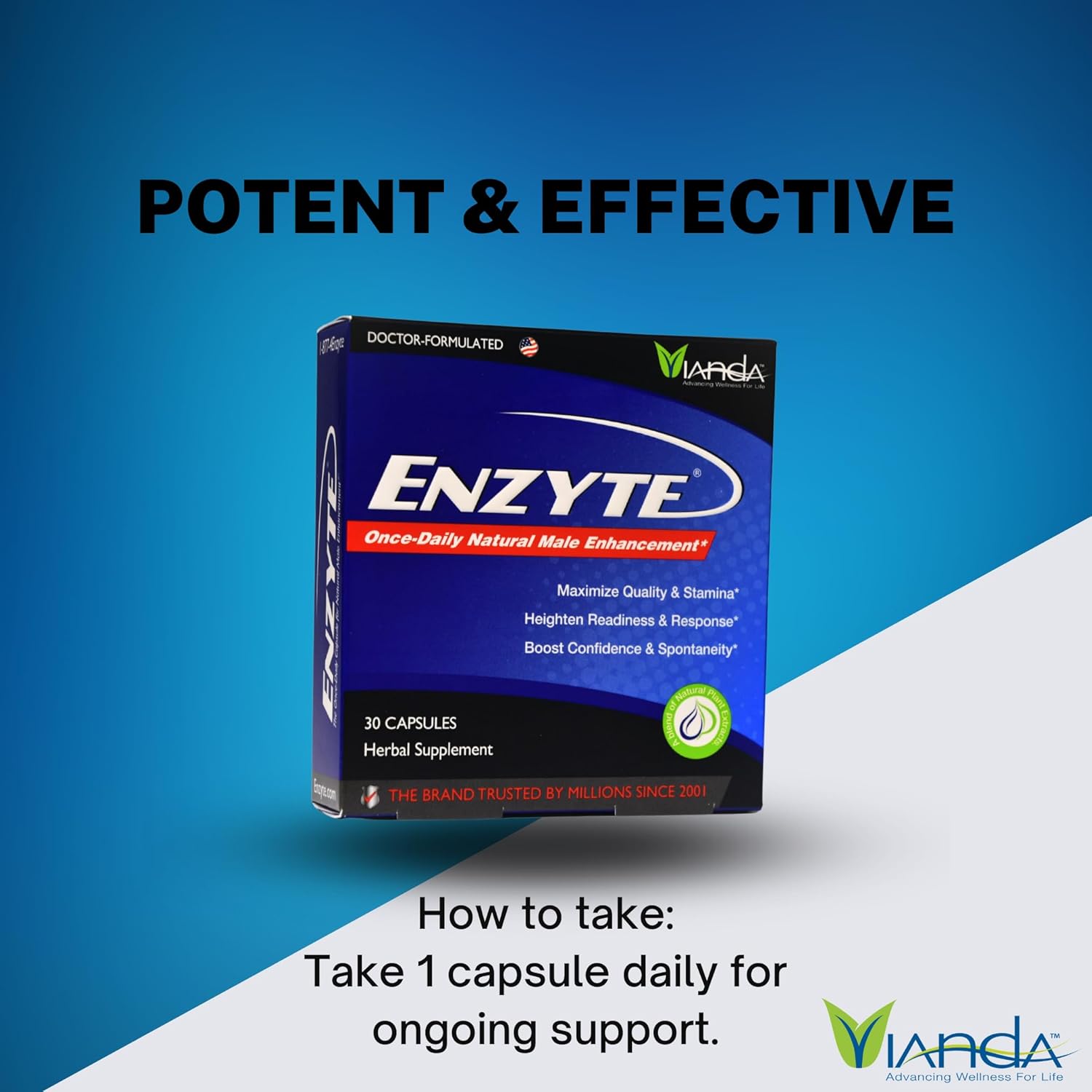 Enzyte MRC Enzyte® Male Enhancement Supplement for Blood Flow, Stamina, Quality - 30 Capsules (3 Pack) with Ginseng, Ginkgo Biloba, Horny Goat Weed, Muira Puama