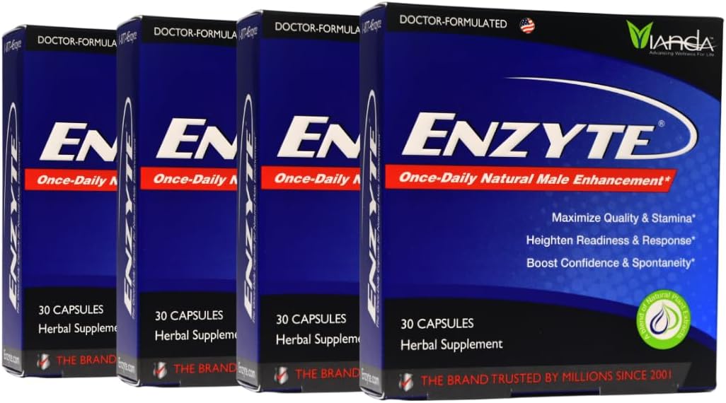 Enzyte MRC Enzyte® Natural Male Enhancement Bundle with Asian Ginseng, Ginkgo Biloba, Grape Seed Extract, Horny Goat Weed - 4 Pack Bundle for Quality and Stamina