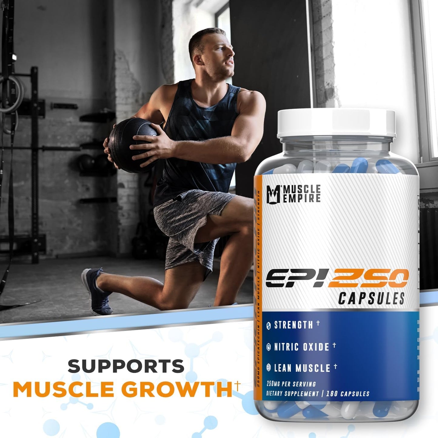 Epicatechin Extract Capsules 250mg | 180 Count | Promotes Lean Muscle Growth & Nitric Oxide Production