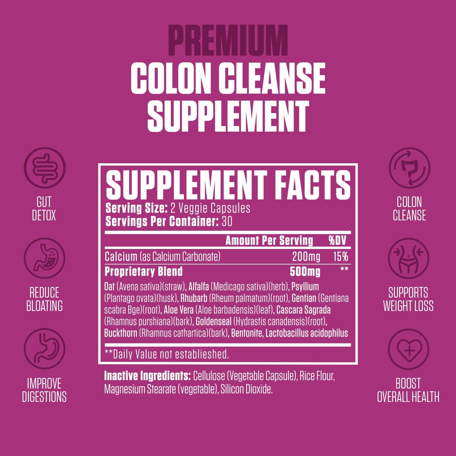 EPN Supplements Colon Revive Extra Strength - Top-Rated Detox & Cleanse Pills for Digestive Support, Bloating Reduction, Constipation Relief - 60 Pills for Men & Women