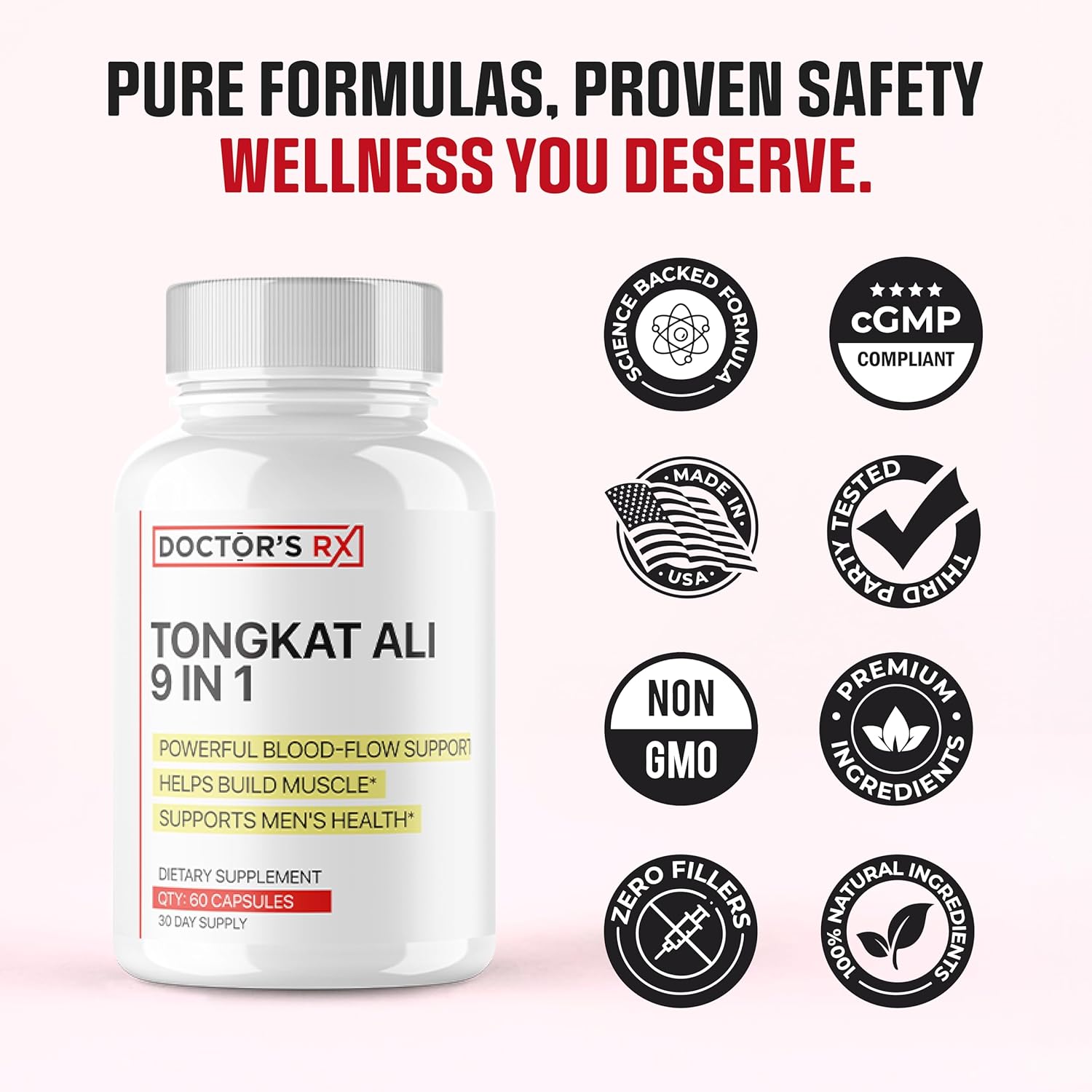 EPN Supplements Doctor's RX: Tongkat Ali & Horny Goat Weed Blend for Enhanced Blood Flow, Mood, and Stamina - 60 Capsules - BoostGo Australia