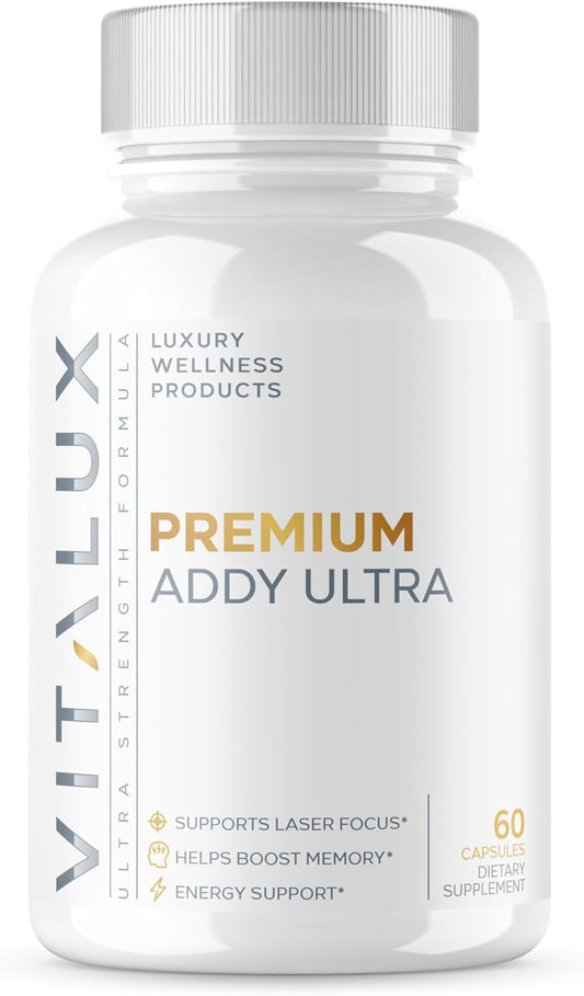EPN Supplements VITALUX || ADDY ULTRA: Best Adderall Alternative for Improved Focus, Memory, and Energy | 38+ Powerful Ingredients | Science-Backed and USA-Made - 60 Capsules