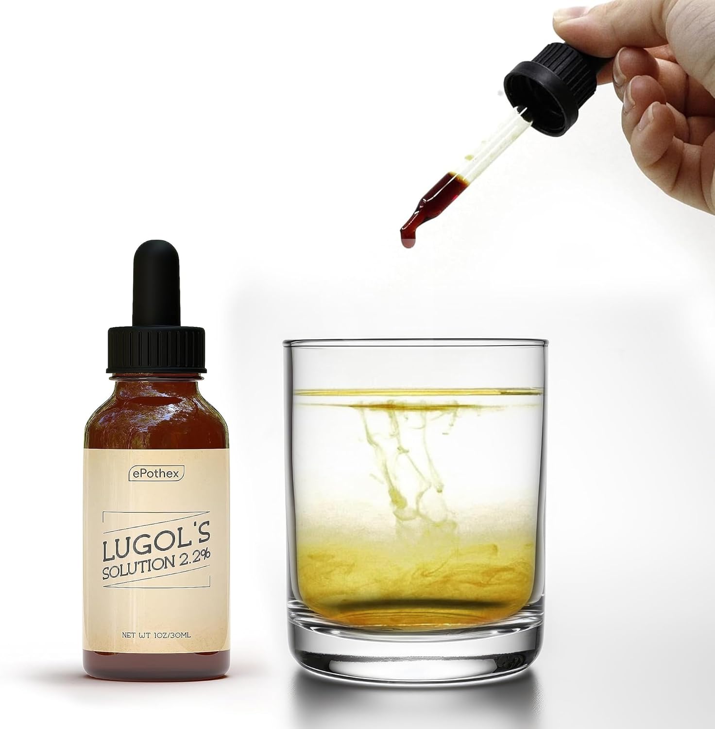 EPOTHEX Lugol's Solution 2% 30ml Glass Dropper Bottle - Potassium Iodide & Iodine