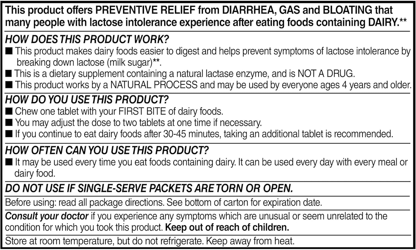 Equate Fast Acting Dairy Relief Lactase Enzyme Chewable Tablets 32 Count Bundle with CreativeAndBundle Sticker