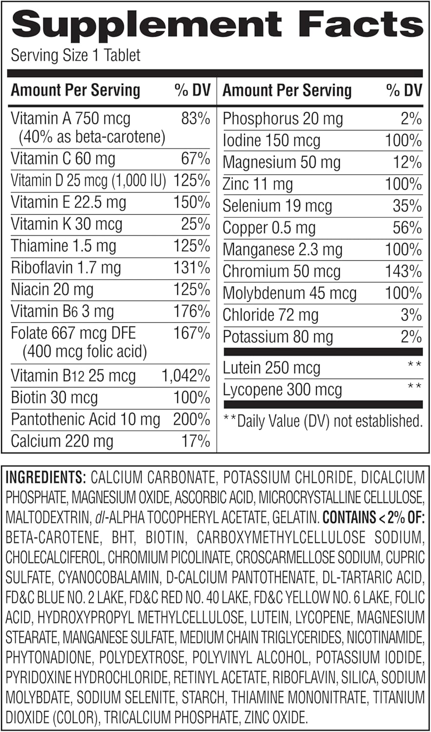 Equate Mature Adult 50+ Multivitamin 220 Ct (Pack of 2) - Compare to Centrum Silver - Daily Complete Formula