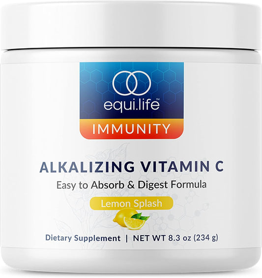 Equilife Alkalizing Vitamin C Powder Supplement for Immune Support, Energy Boost, and Skin Health (8.3 oz)
