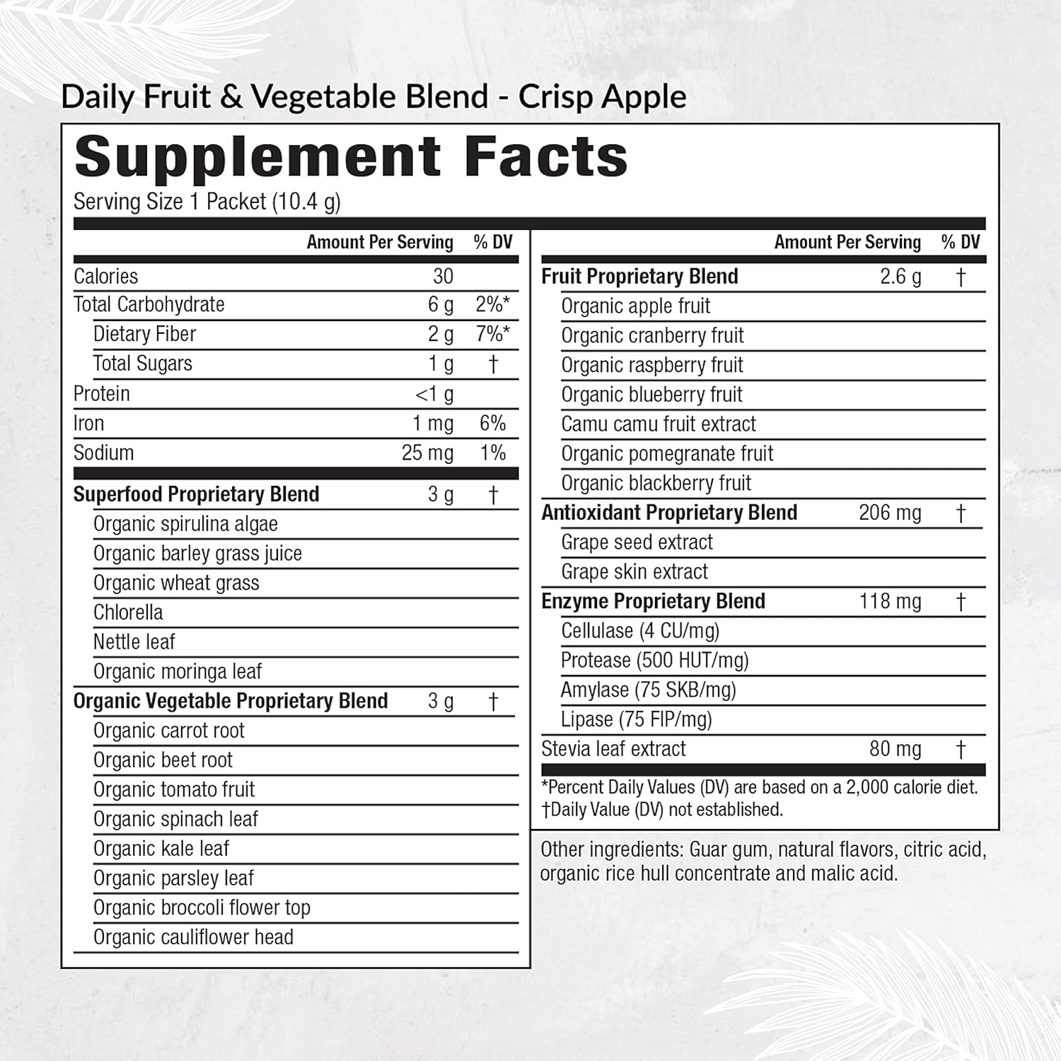 Equilife Daily Fruit & Vegetable Blend with Vitamin C, Amino Acids, Energy Boost, Low-Sugar, Vegan, Non-GMO - Crisp Apple Flavor (30 Servings)
