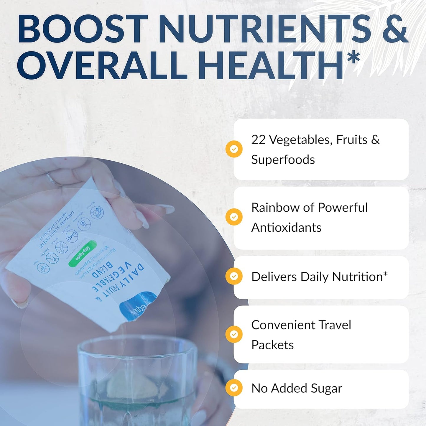 Equilife Daily Fruit & Vegetable Blend with Vitamin C, Amino Acids, Energy Boost, Low-Sugar, Vegan, Non-GMO - Crisp Apple Flavor (30 Servings)