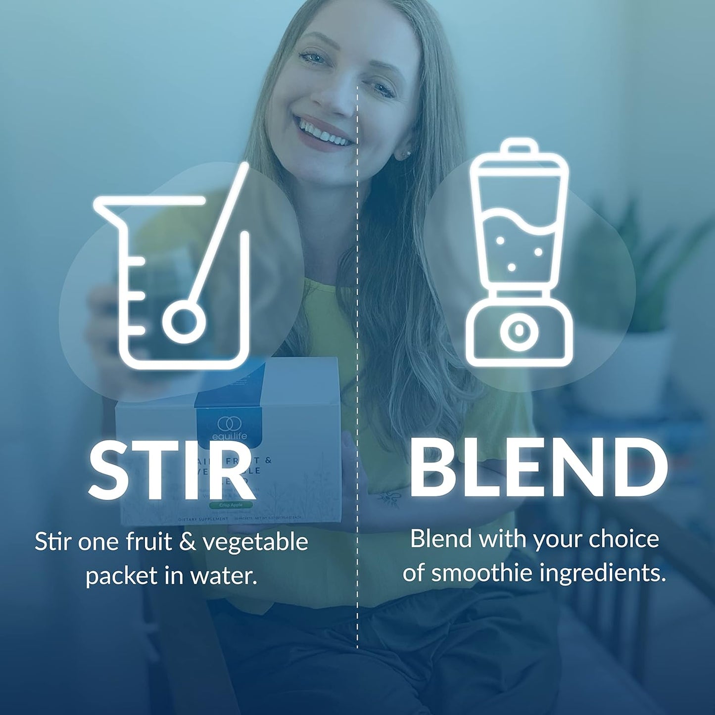 Equilife Daily Fruit & Vegetable Blend with Vitamin C, Amino Acids, Energy Boost, Low-Sugar, Vegan, Non-GMO - Crisp Apple Flavor (30 Servings)