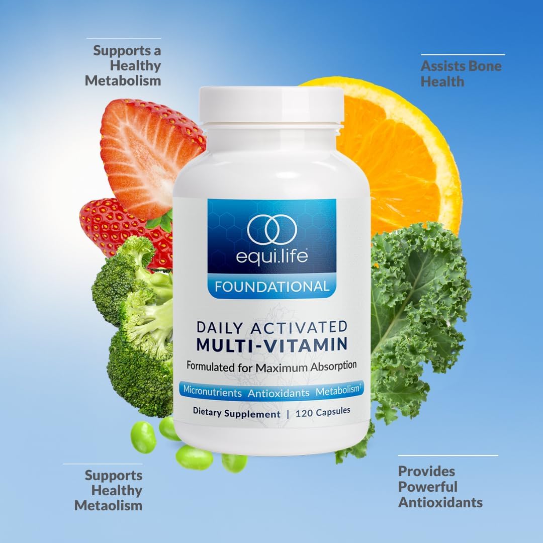 Equilife Daily Multi-Vitamin with 21 Essential Vitamins & Minerals, Antioxidant-Rich Formula for Immunity and Energy Boost, Overall Health Support (30 Servings)