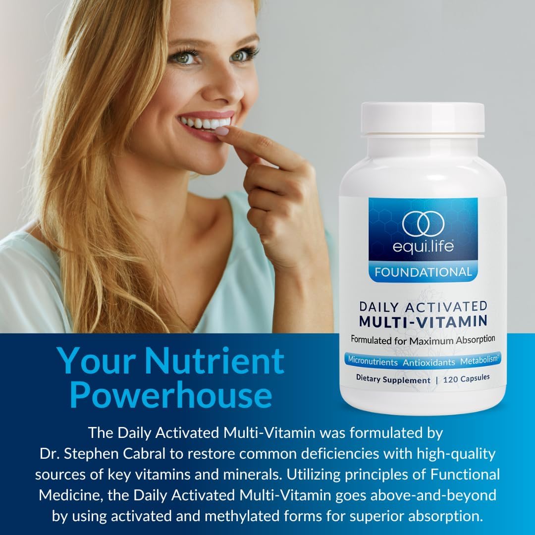 Equilife Daily Multi-Vitamin with 21 Essential Vitamins & Minerals, Antioxidant-Rich Formula for Immunity and Energy Boost, Overall Health Support (30 Servings)